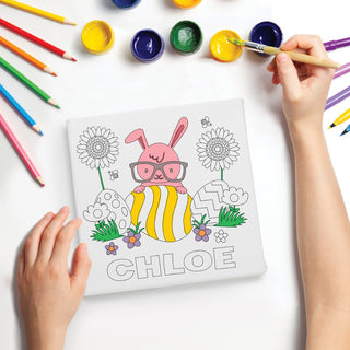 DIY Easter Bunny Color Your Own Personalized 8x8 Canvas