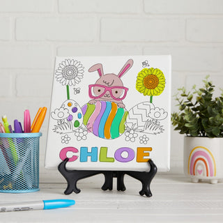 Easter bunny color your own canvas with name