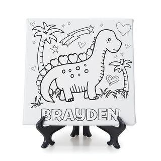 DIY Valentine's Day Dinosaur Theme Personalized 8x8 Canvas