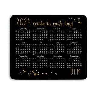 Celebrate Each Day Black Calendar Personalized Mouse Pad