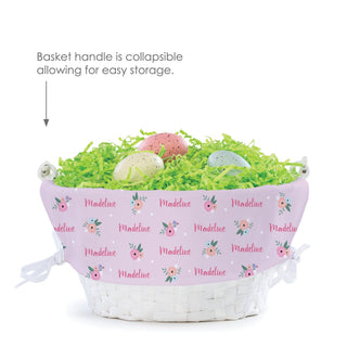 Floral Pink Pattern Personalized Easter Basket