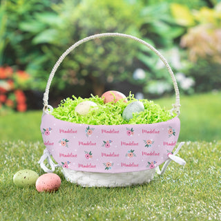 Floral Pink Pattern Personalized Easter Basket