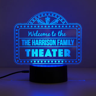 Home Family Theater Personalized Acrylic LED Night Light