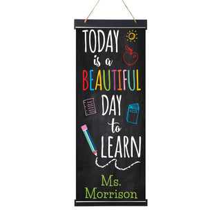 Beautiful Day to Learn Personalized 10x25 Hanging Canvas