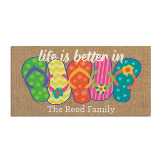 Life is Better in Flip Flops Ð 12x27 Inch Entry Mat
