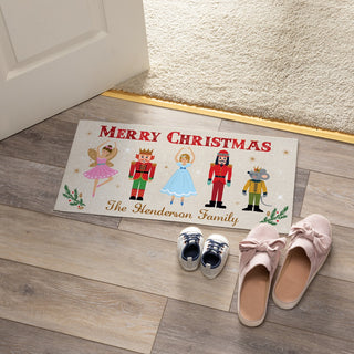 Nutcracker suite narrow doormat with a family name