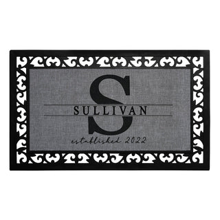 Our Family Gray Ð 12x27 Inch Entry Mat  with Rubber Frame