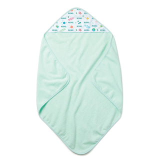 Space Theme Personalized Mint Green Hooded Baby Towel