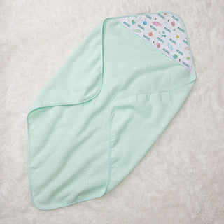 Space Theme Personalized Mint Green Hooded Baby Towel