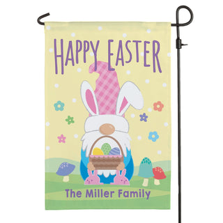 Happy Easter Bunny Gnome Personalized Garden Flag