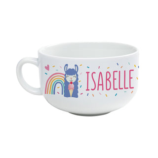 Llamas Llove Ice Cream Ceramic Bowl with Handle