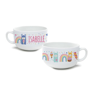 Llamas Llove Ice Cream Ceramic Bowl with Handle