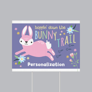 Bunny Trail Personalized Yard Sign