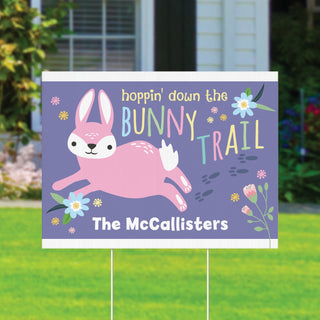 Bunny Trail Personalized Yard Sign