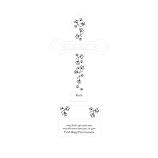 My First Holy Communion Personalized Girl White Cross