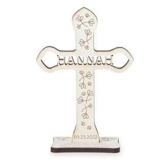My First Holy Communion Personalized Girl White Cross
