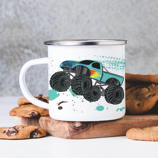 Monster truck camp mug with name 