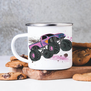Monster truck camp mug with name 