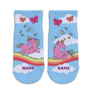 Unicorn Theme Personalized Toddler Socks