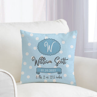 Newborn Baby Detail For Him 14" Throw Pillow