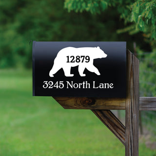 Bear Personalized White Mailbox Decal
