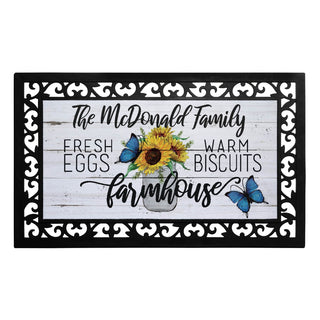 Country Farmhouse Ð 12x27 Inch Entry Mat  with Rubber Frame