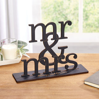 Mr and Mrs Black Wood Plaque 