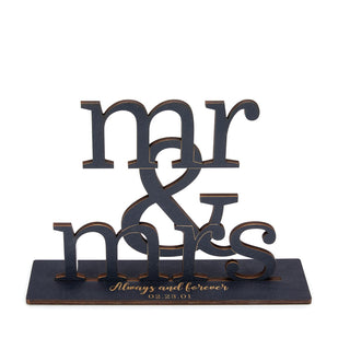 Mr and Mrs Black Wood Plaque
