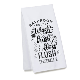 Family Bathroom Rules Personalized Bath Towel