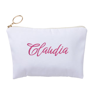 Pink Script Personalized Zipper Pouch