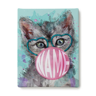 Bubble Gum Kitten Personalized 11x14 Canvas
