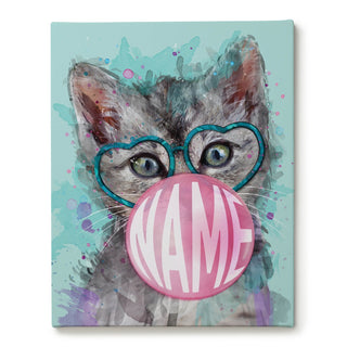 Bubble Gum Kitten Personalized 16x20 Canvas