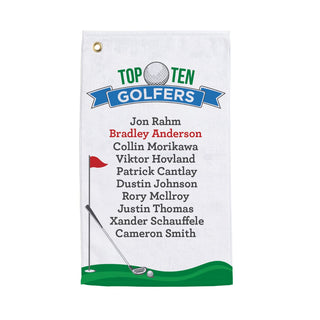 Top Ten Golfers Personalized Golf Towel