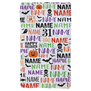 Green Name Halloween Personalized Fuzzy Blanket