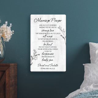 Marriage prayer 10x16 canvas with name and date
