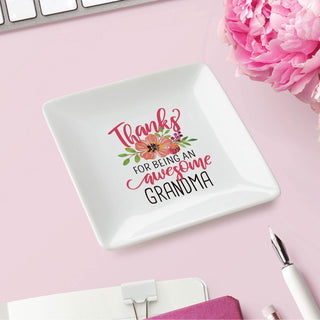 Thanks For Being An Awesome Personalized Square Trinket Dish