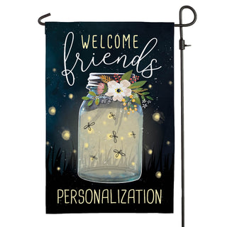 Welcome Friends Firefly Personalized Garden Flag