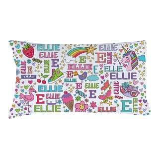 Her Colorful Icons Personalized Pillowcase