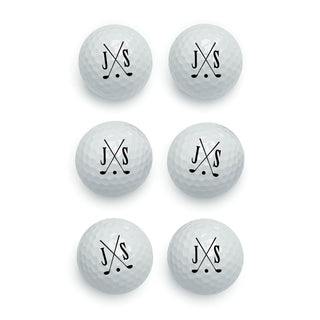 Initial With Clubs Personalized Golf Ball Set