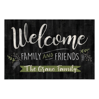 Welcome Family and Friends Personalized Doormat - 18x27 Inch, 1/4" Thick