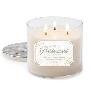 To My Beautiful Bridesmaid Personalized 3 Wick Candle