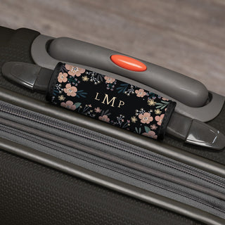 Floral monogram luggage handle wrap 