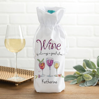 Wine is always a good idea personalized drawstring wine holder 