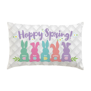 Hoppy Spring Personalized Lumbar Throw Pillow
