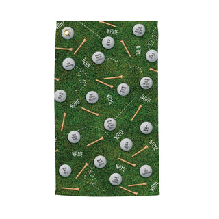 Golf Balls Personalized Green Golf Towel