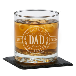 DAD The Man, The Myth, The Legend Personalized Whiskey Glass