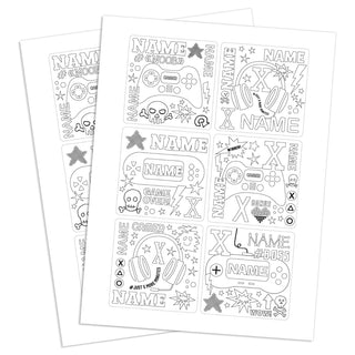 DIY Color Your Own Gamer Icons Sticker - Set of 12