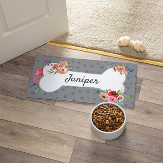 Floral Dog Bone Pet Mat - Ð 12x27 Inch Entry Mat