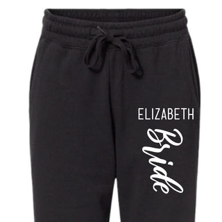 Bridal party sweatpants with name and title