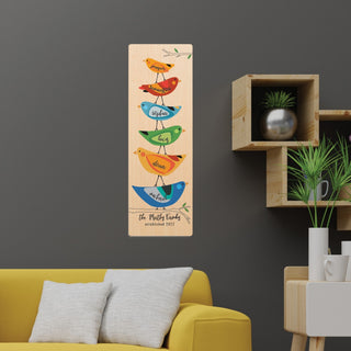 Birds wood 6x18 plaque 